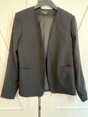 Theory Black Collarless Blazer